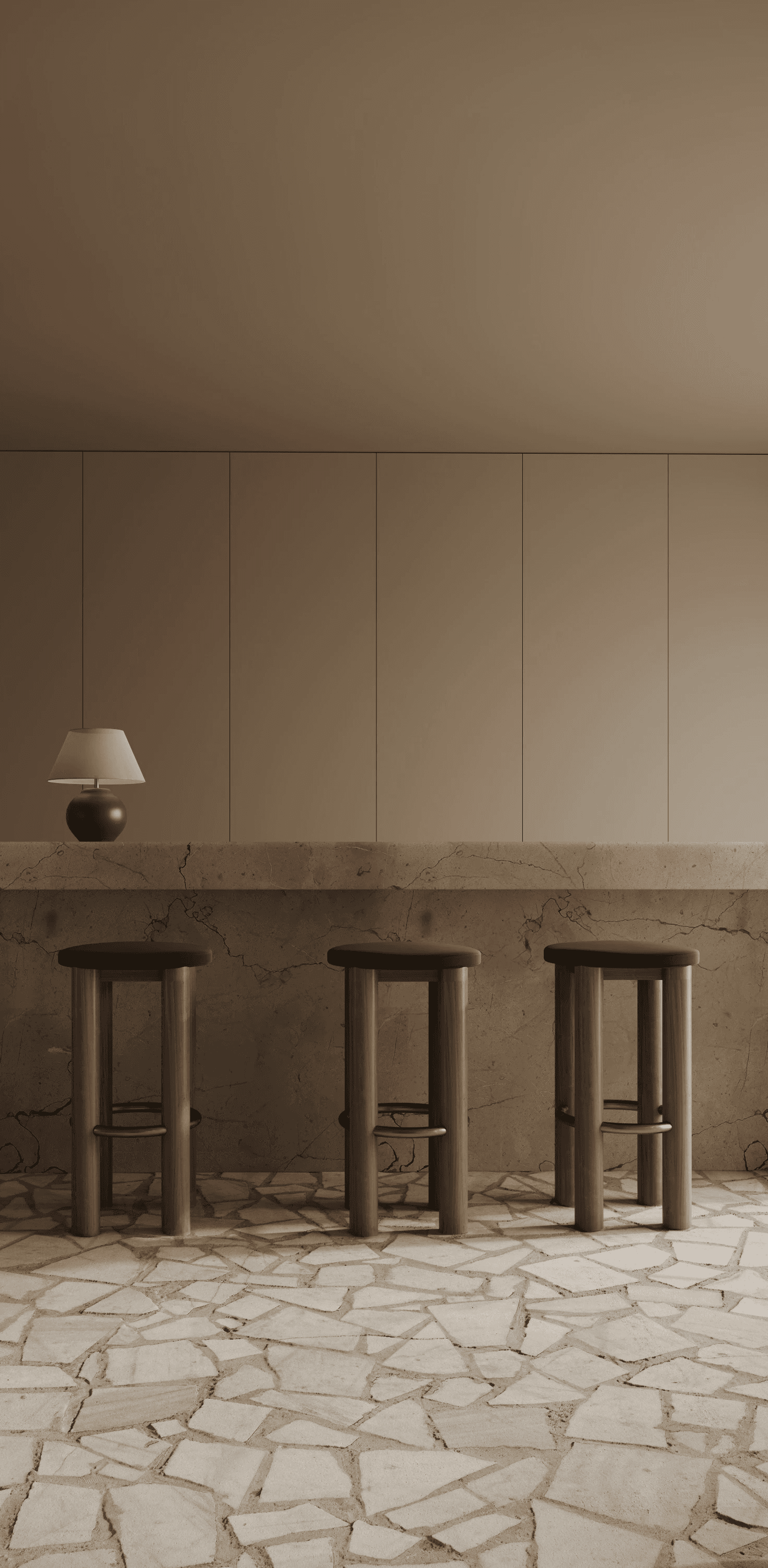 A scene of three lean chairs