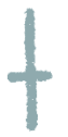 A light teal cross on a dark teal background.