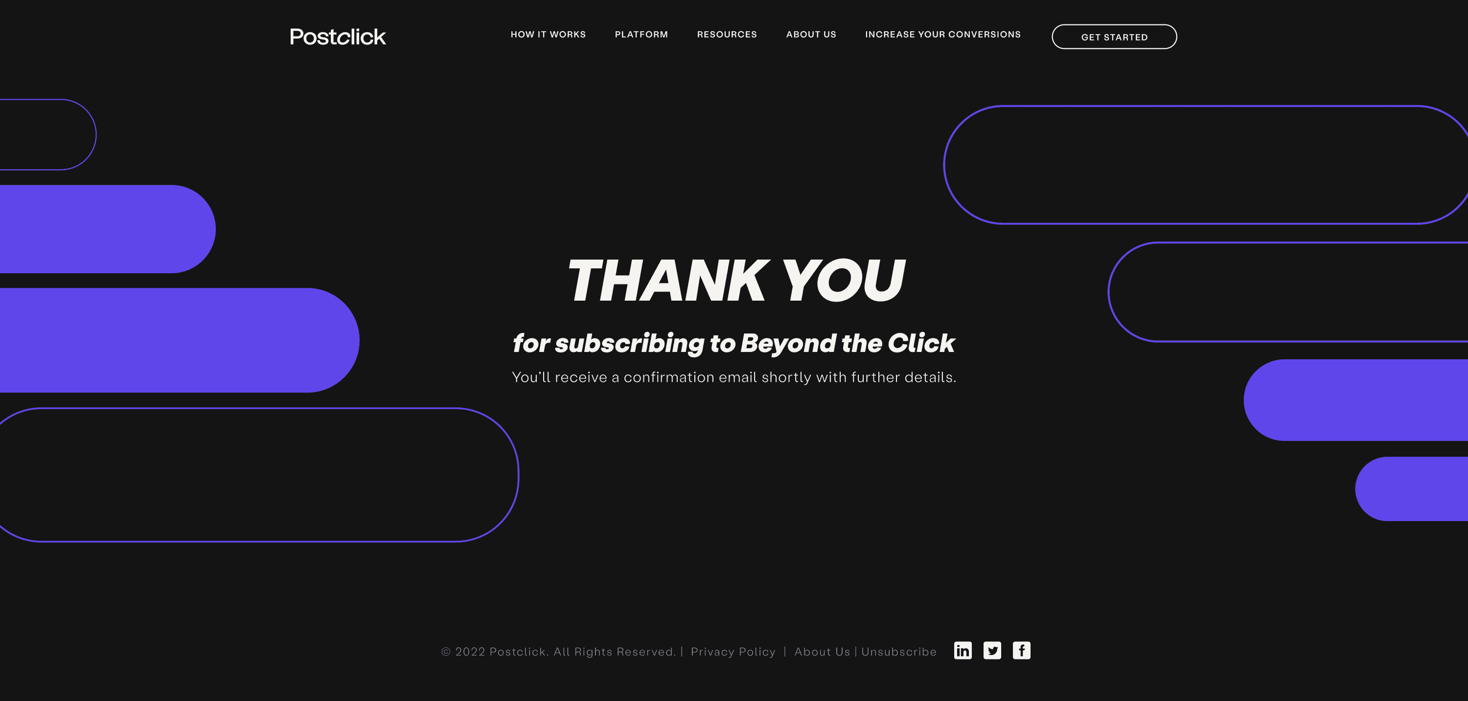 Sign up communication for landing page on website