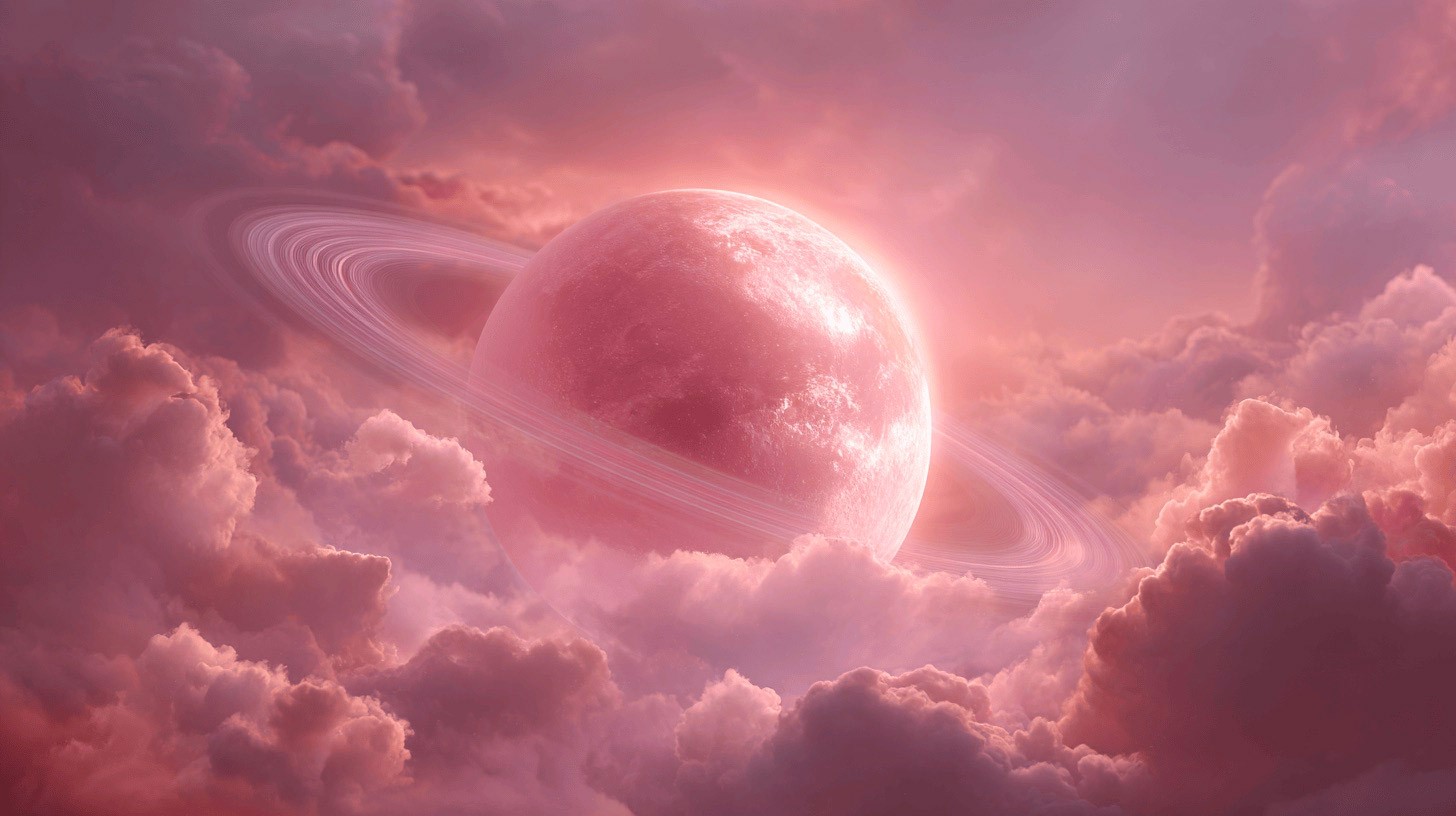 Soft pink and purple sunset clouds symbolizing spiritual awakening, divine frequency, and feminine energy ascension
