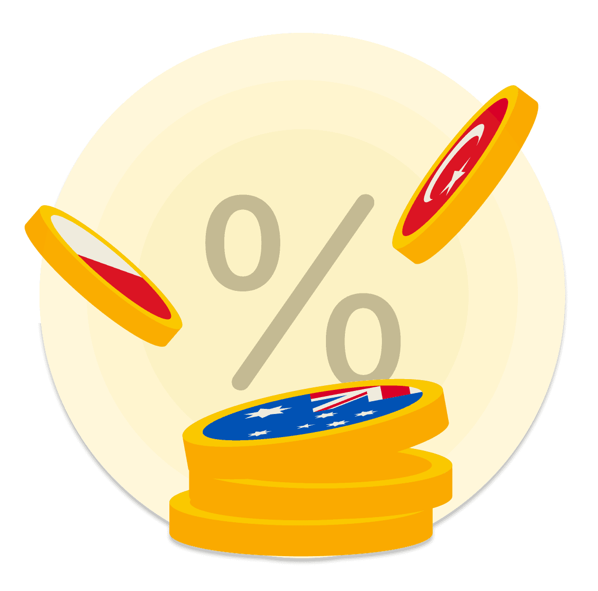 Taxas de juros para poupanças em GBP, EUR e USD.