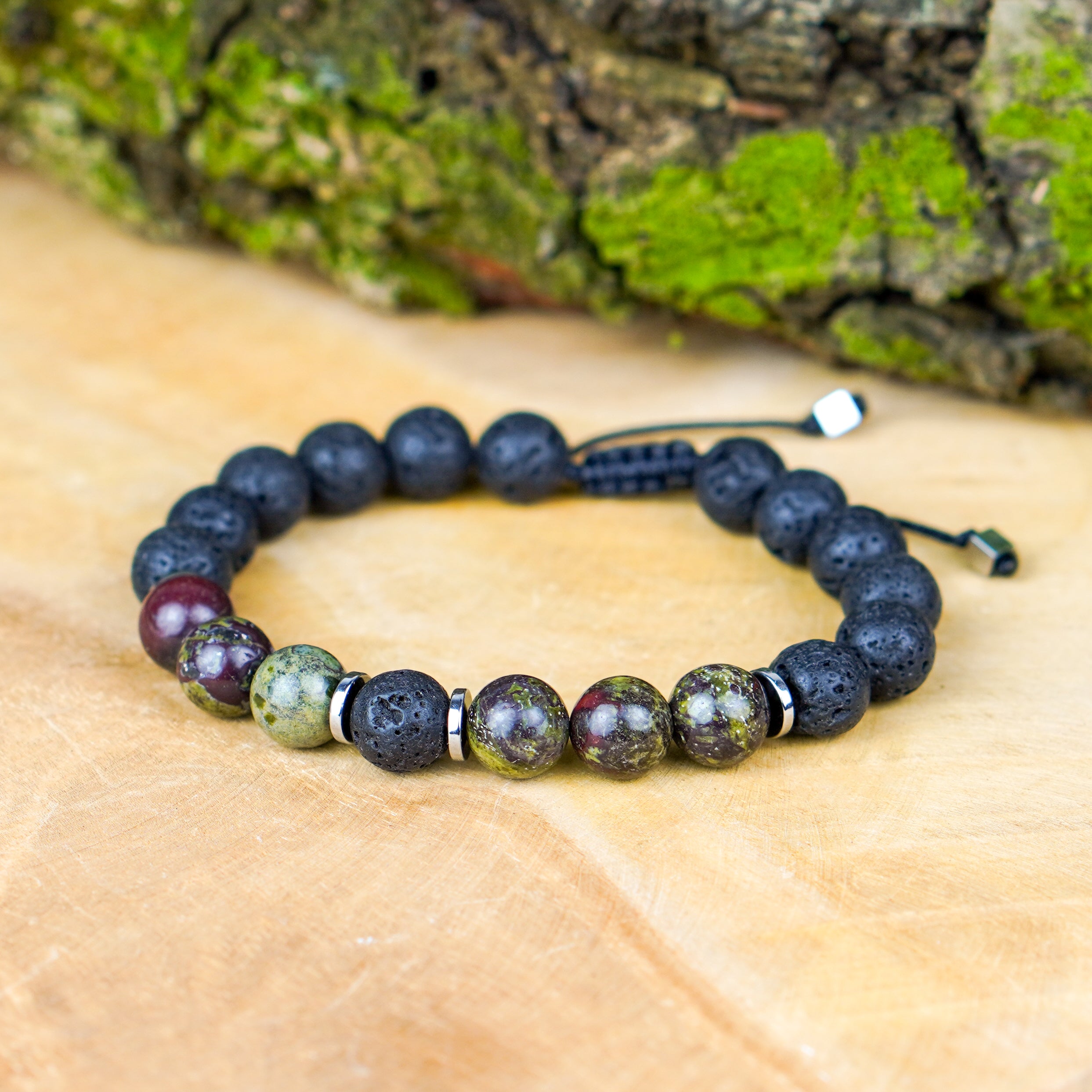 Talizman integracji cienia w postaci bransoletki dla mężczyzny jaspis dragon blood