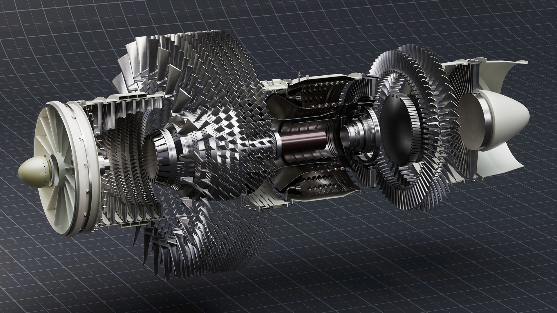 Turbojet Engine 3D Render