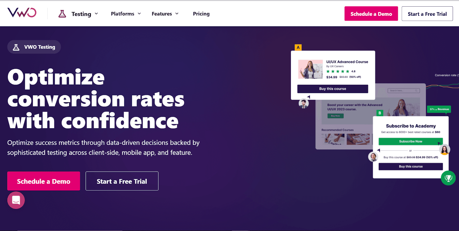 VWO: Boost conversion rates with data-driven A/B testing and optimization.