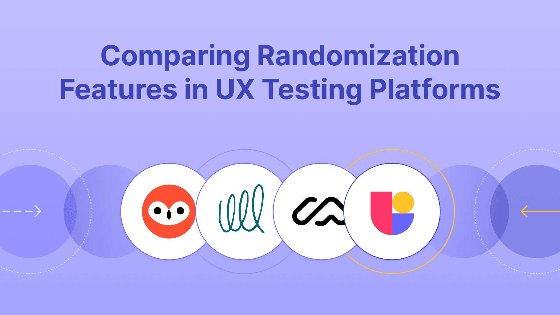Showing the logos of the platforms we are comparing in this randomization feature comparison blog which are useberry, maze, userzoom, lyssna