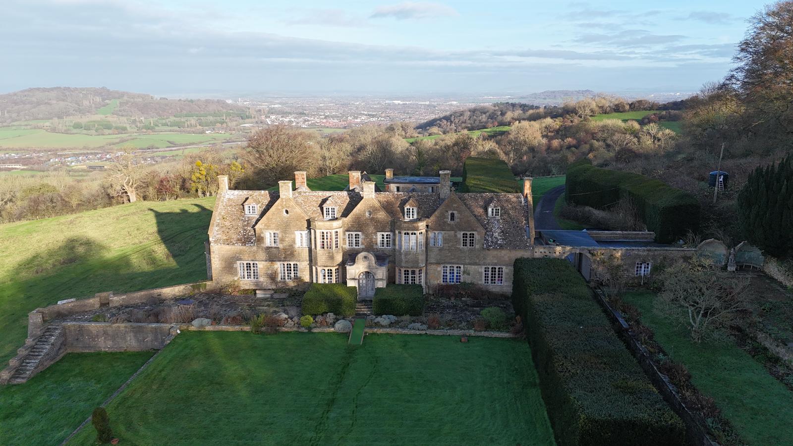 Drone image of stately home