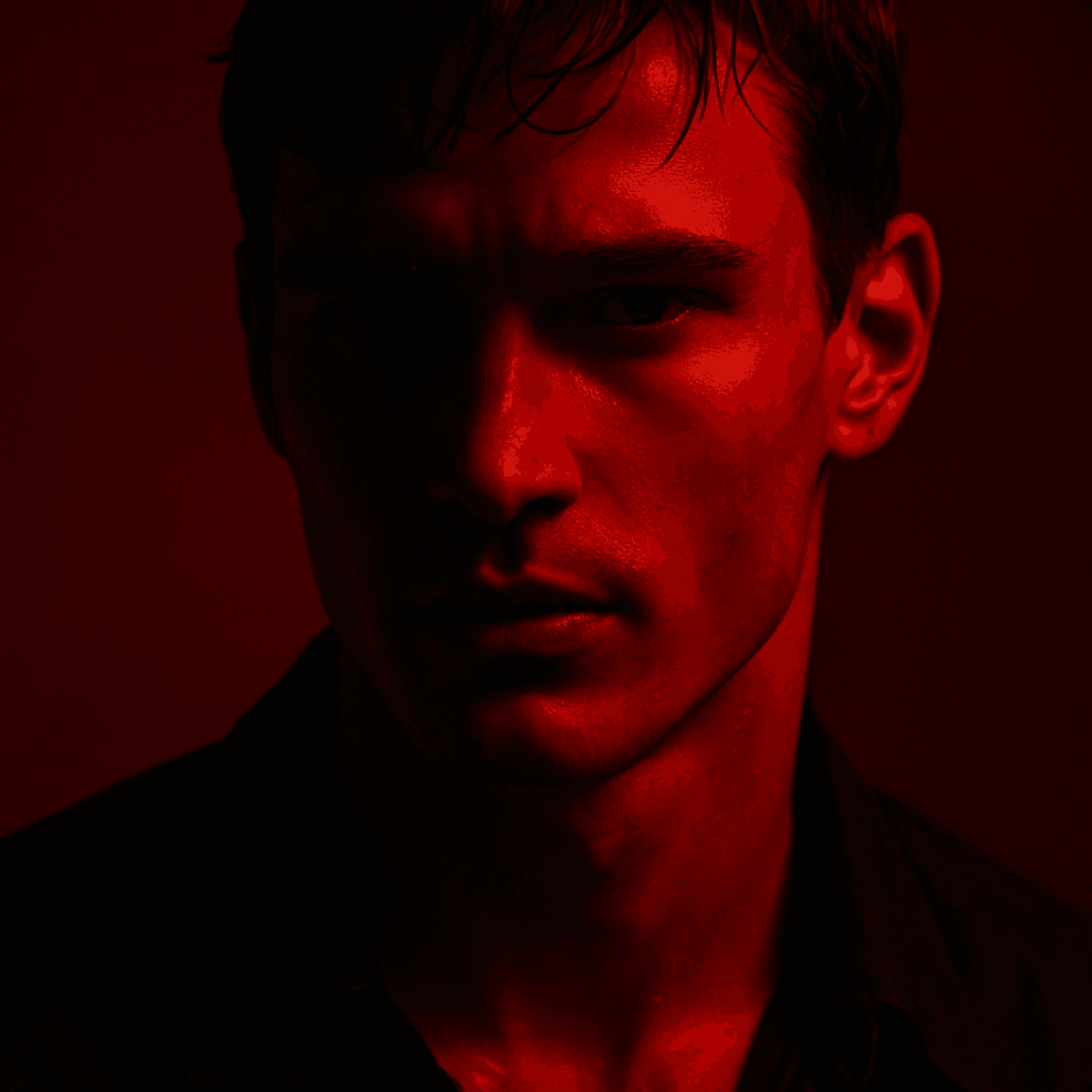 Red Portrait of a Man