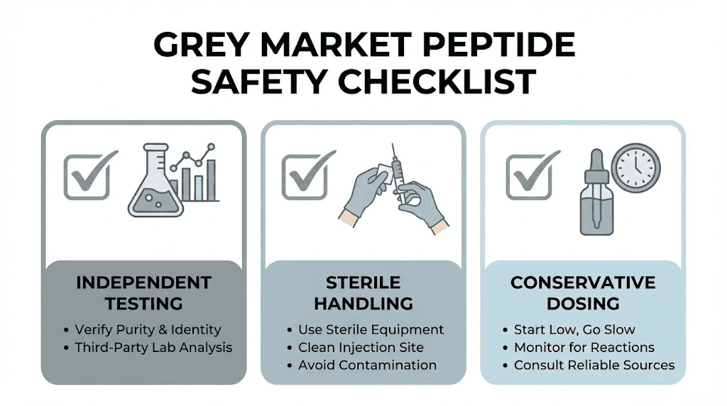 Grey market peptide safety checklist for risk reduction