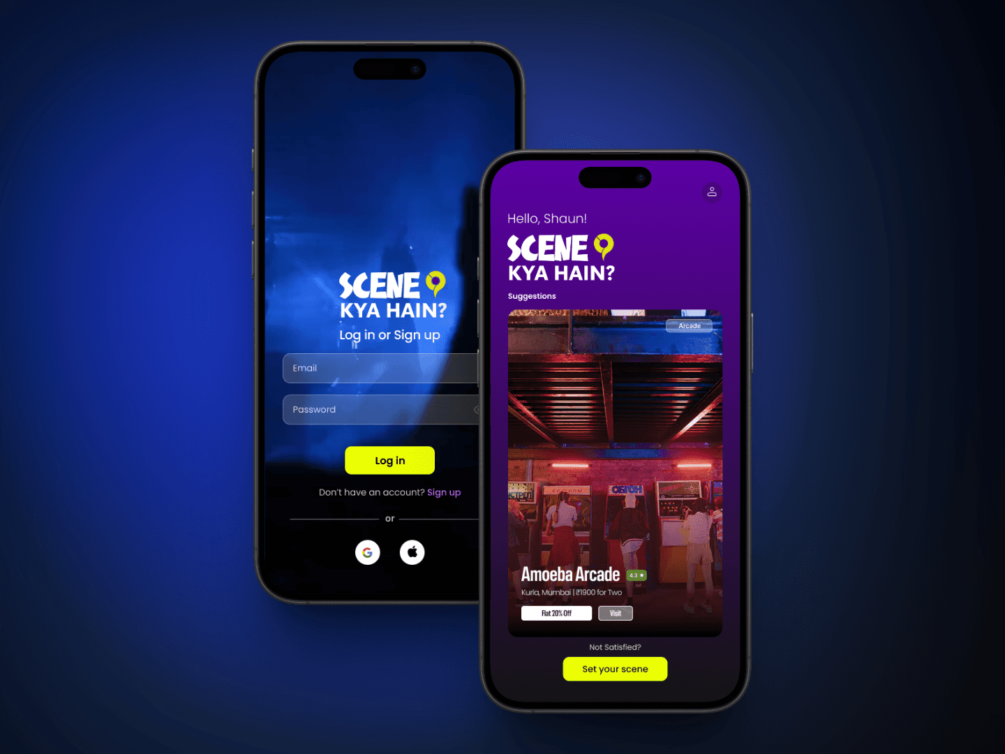 A mockup with 3 screens from jop portal app