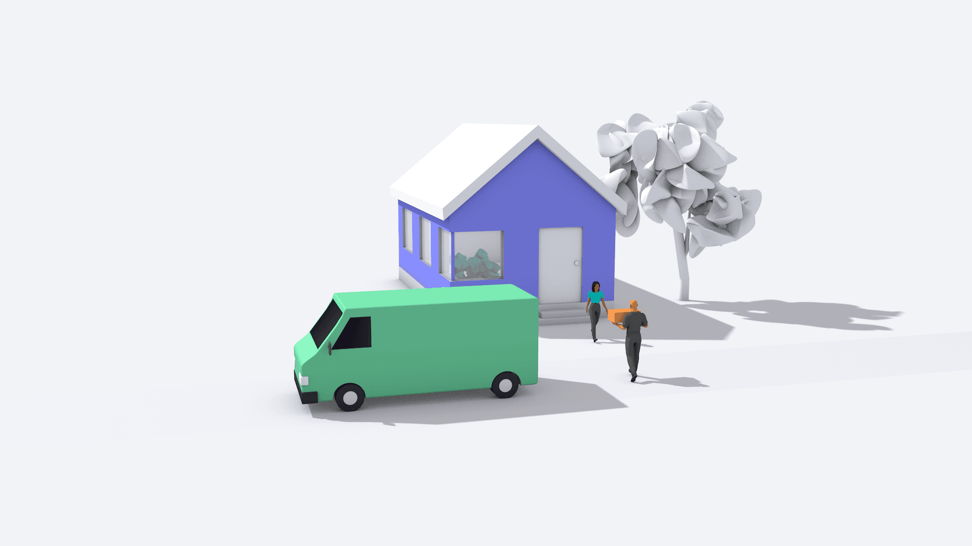 wide shot of warehouse exterior