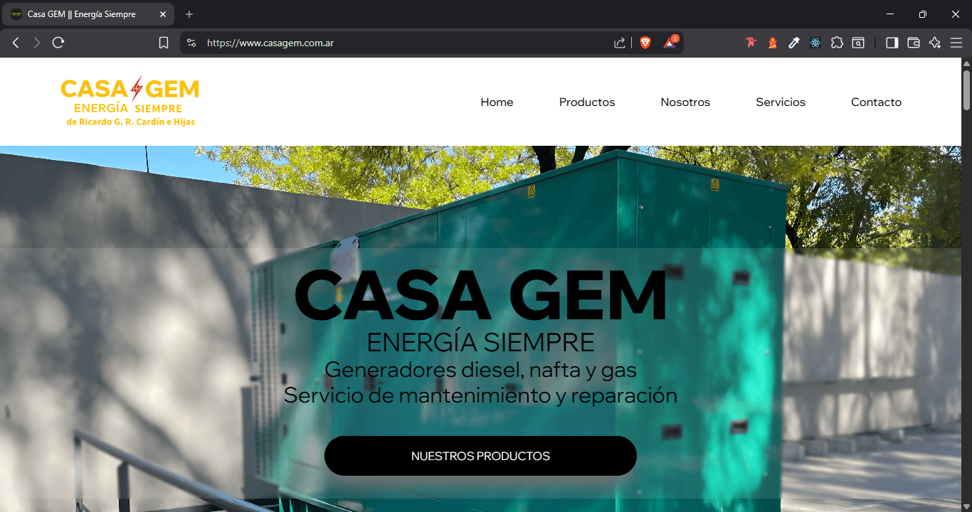 imagen del diseño web de casa gem