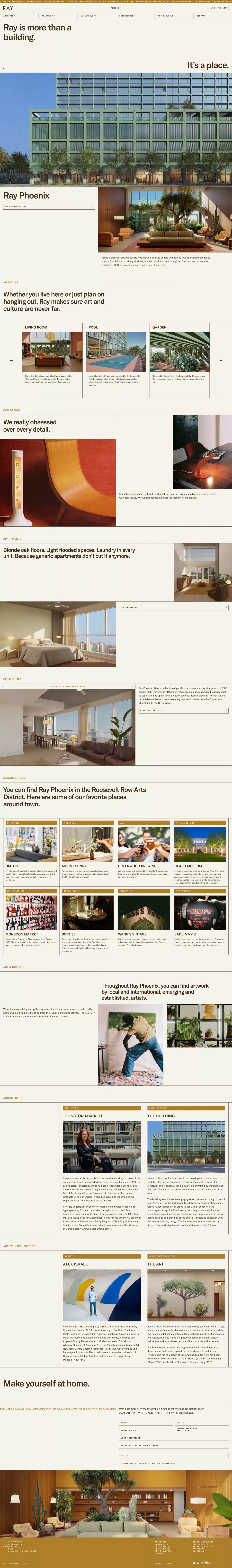 Ray Phoenix portfolio page screenshot showcasing Architecture and Design design