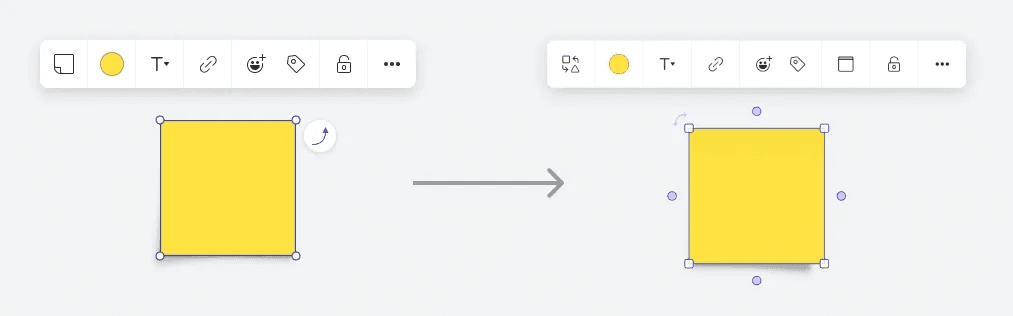 Before and after image of original Lucidspark line creation UI on left and new Lucid line creation UI on right