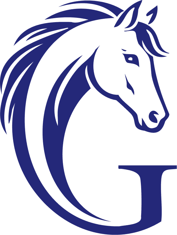 Letter G from the Goergia House Stud Logo, the "G" forms into the head of a horse