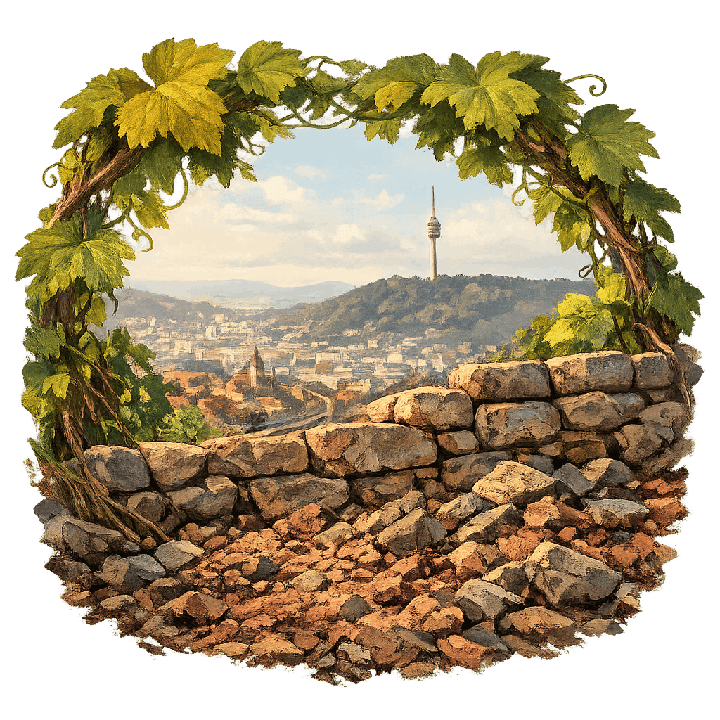 Detailed graphic of the Stuttgart wine region.