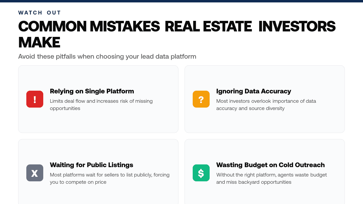 PropStream Alternatives for Real Estate Investors: Complete Comparison of Data Platforms in 2026 — warning-callouts
