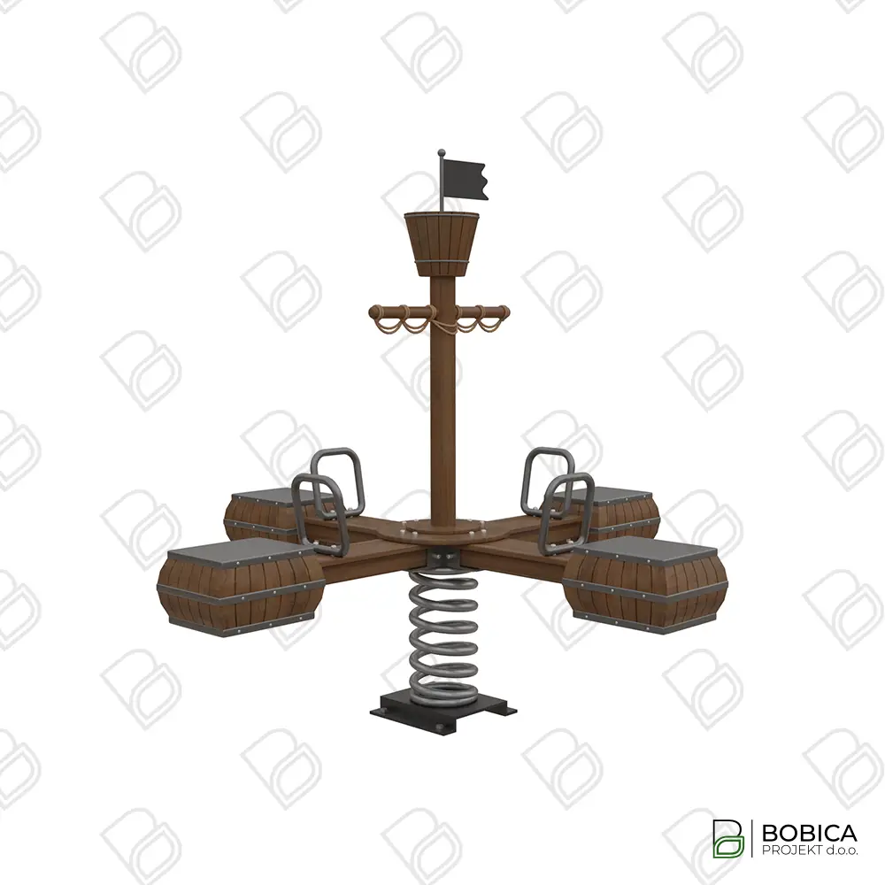 Njihalica na opruzi za četvero - gusarski brod - "Pirate Ship Spring Rocker"