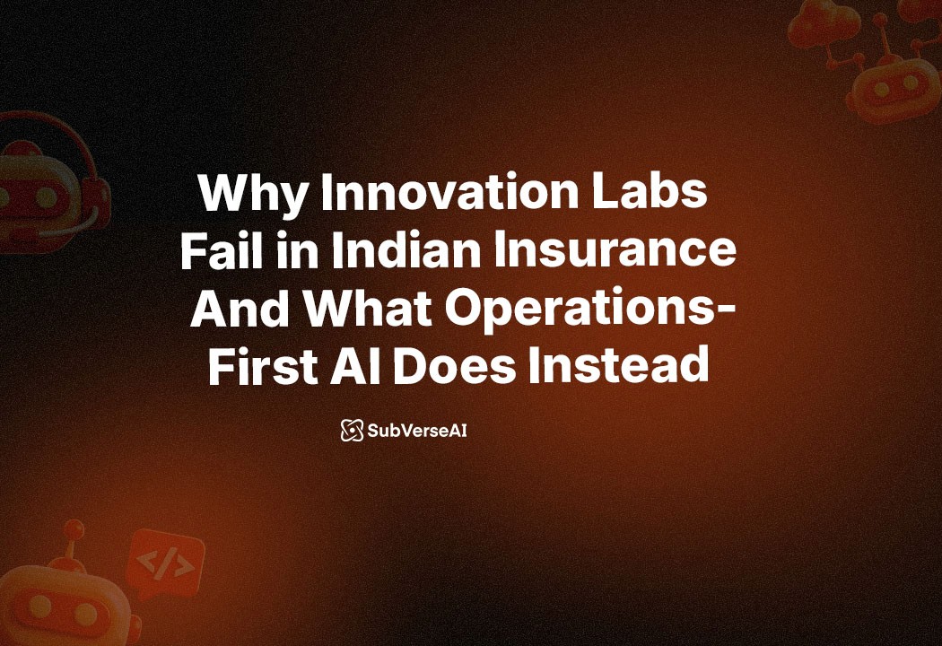 Why Innovation Labs Fail in Indian Insurance — And What Operations-First AI Does Instead