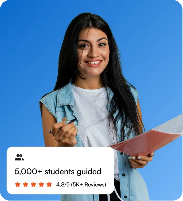 Smiling young woman holding a pen and a notebook, isolated on transparent background