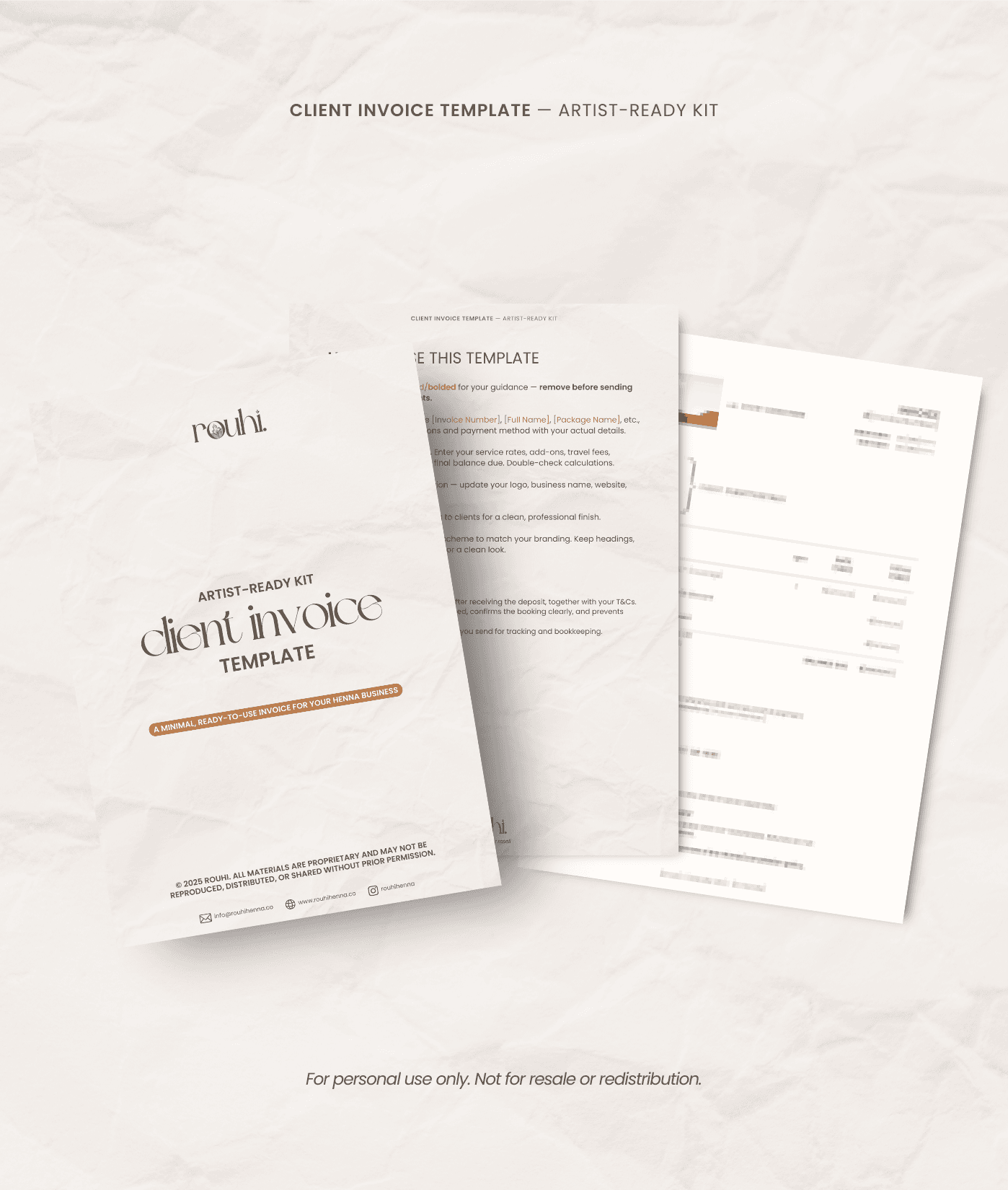 Client invoice templates by Rouhihenna in Singapore.
