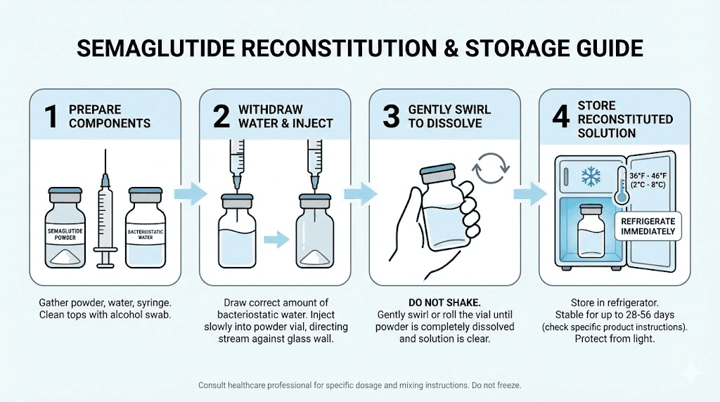 How to reconstitute semaglutide with bacteriostatic water step by step