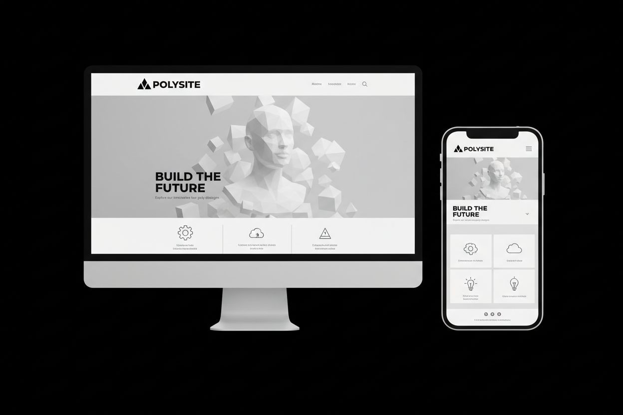 Clean website layout on desktop and mobile