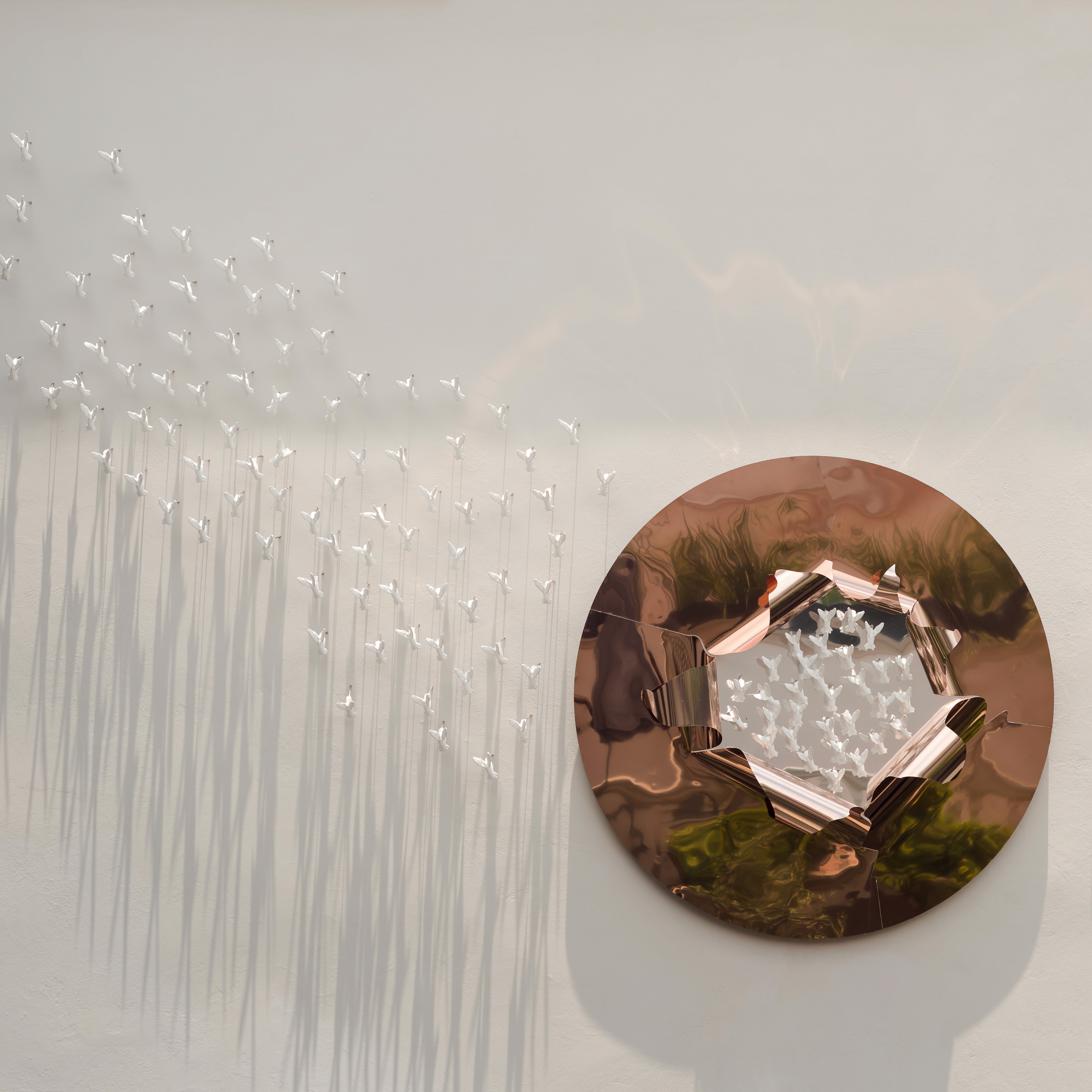 an abstract painting of a brown and black swirl