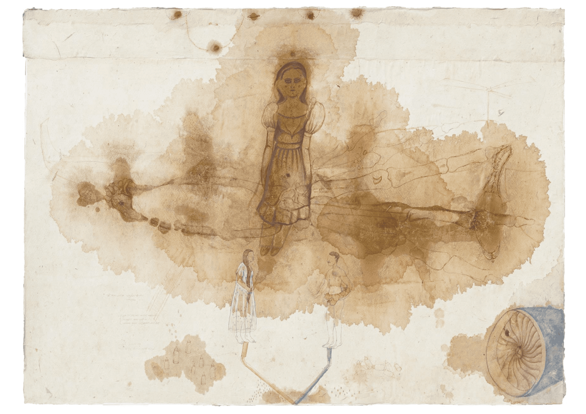 herd of sheep on road painting