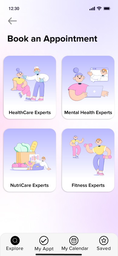 A screenshot from clubfit home screen