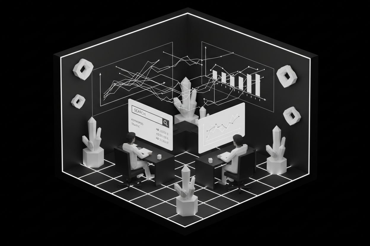 SaaS team reviewing AI-driven search analytics