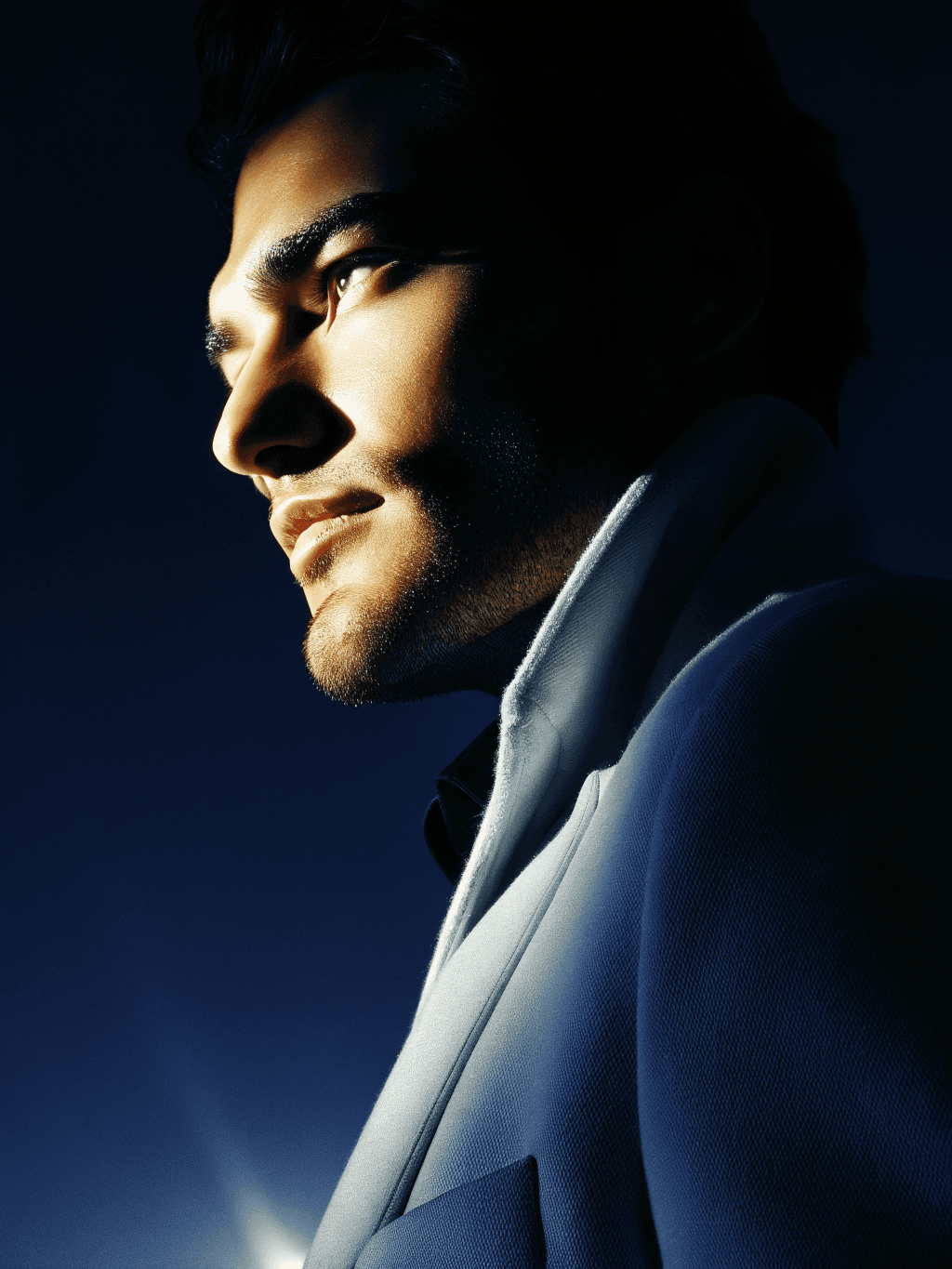man in white suit