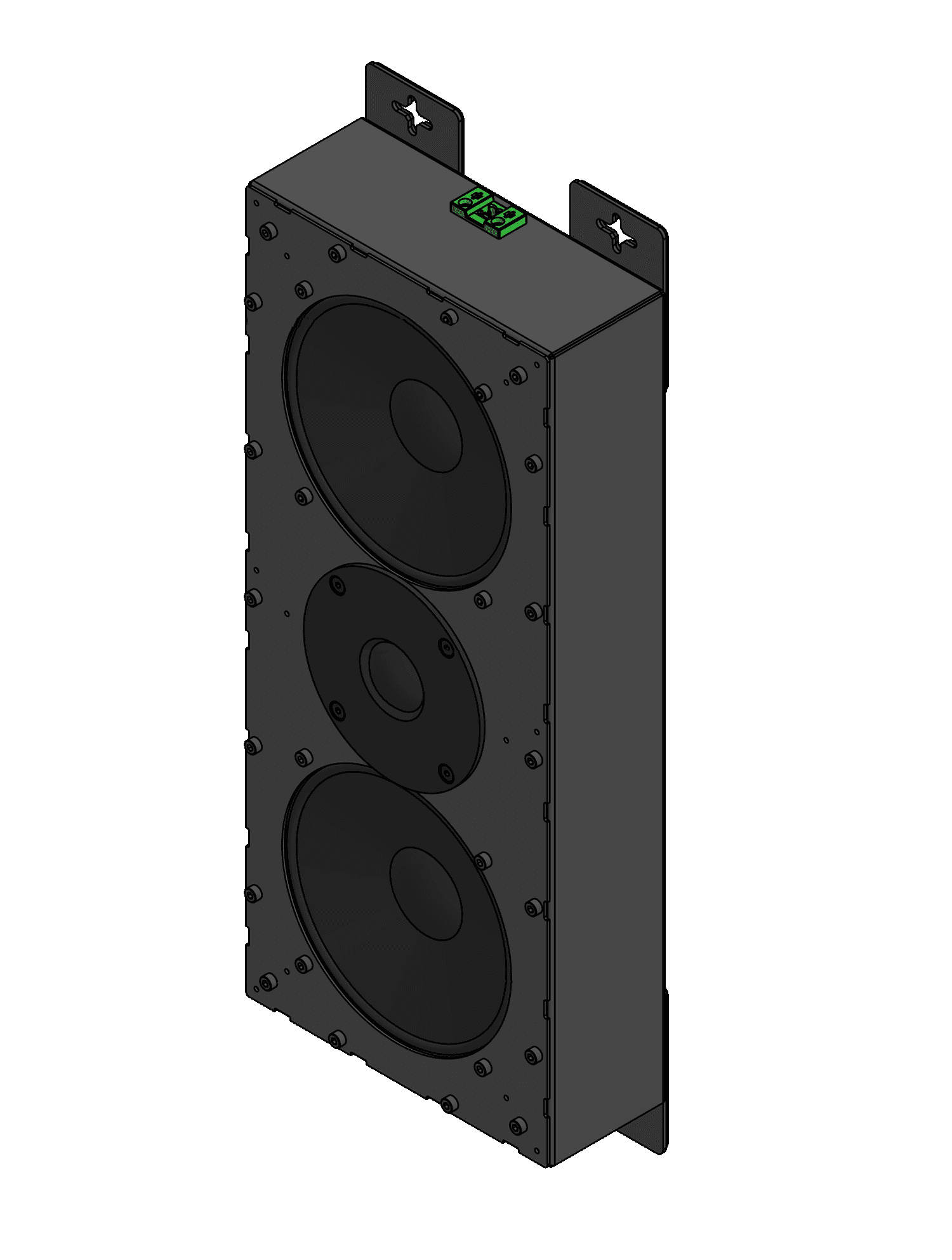 Black smart home device with screen showing time and temp