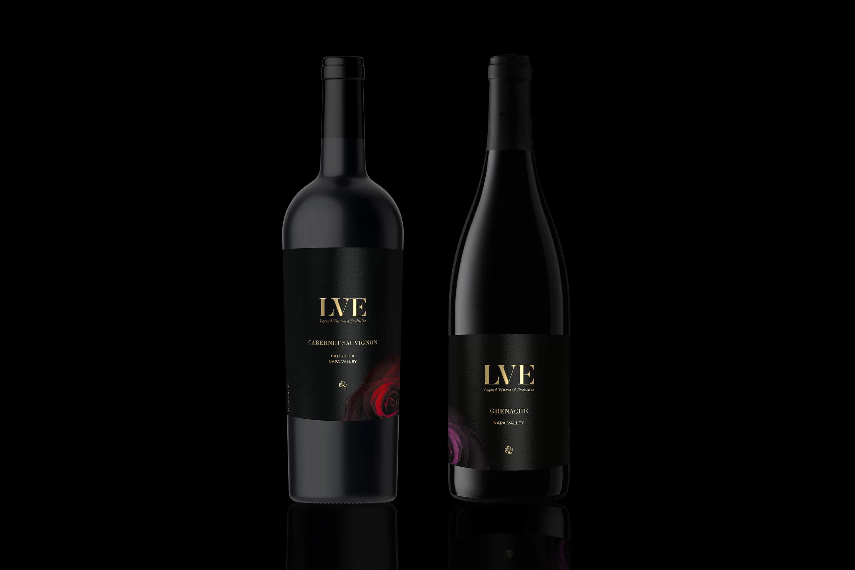 LVE red wine bottles