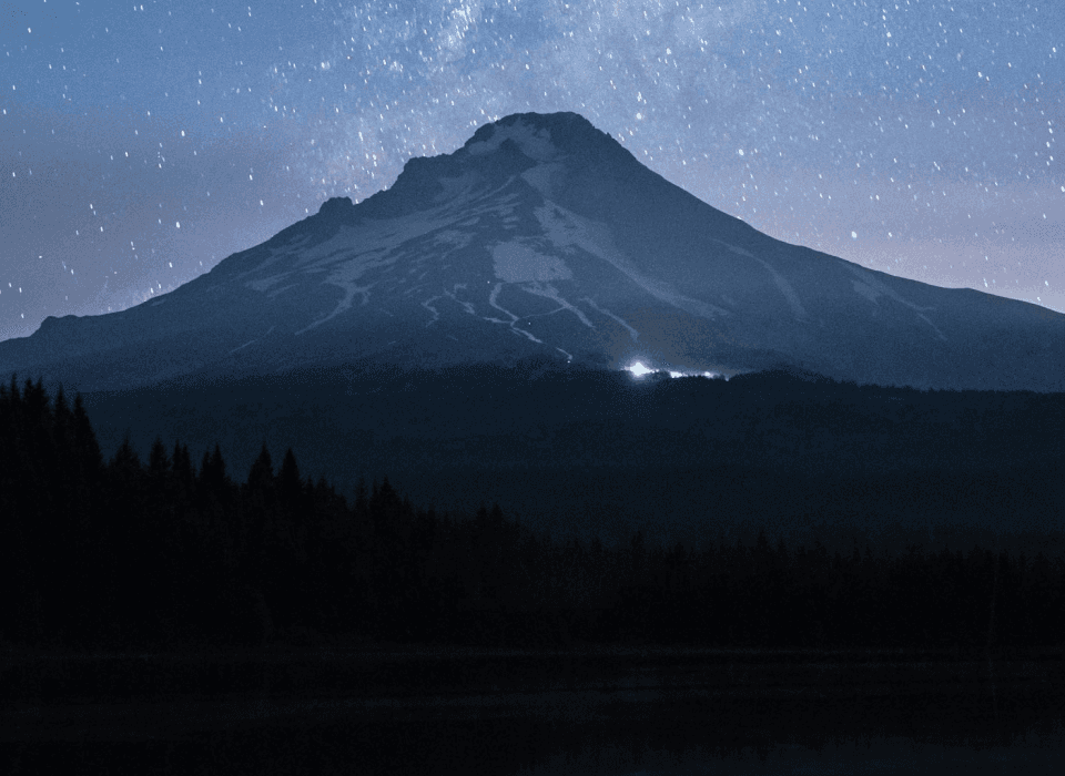 The deep blues of the tree line from a distance inspired the off black color value