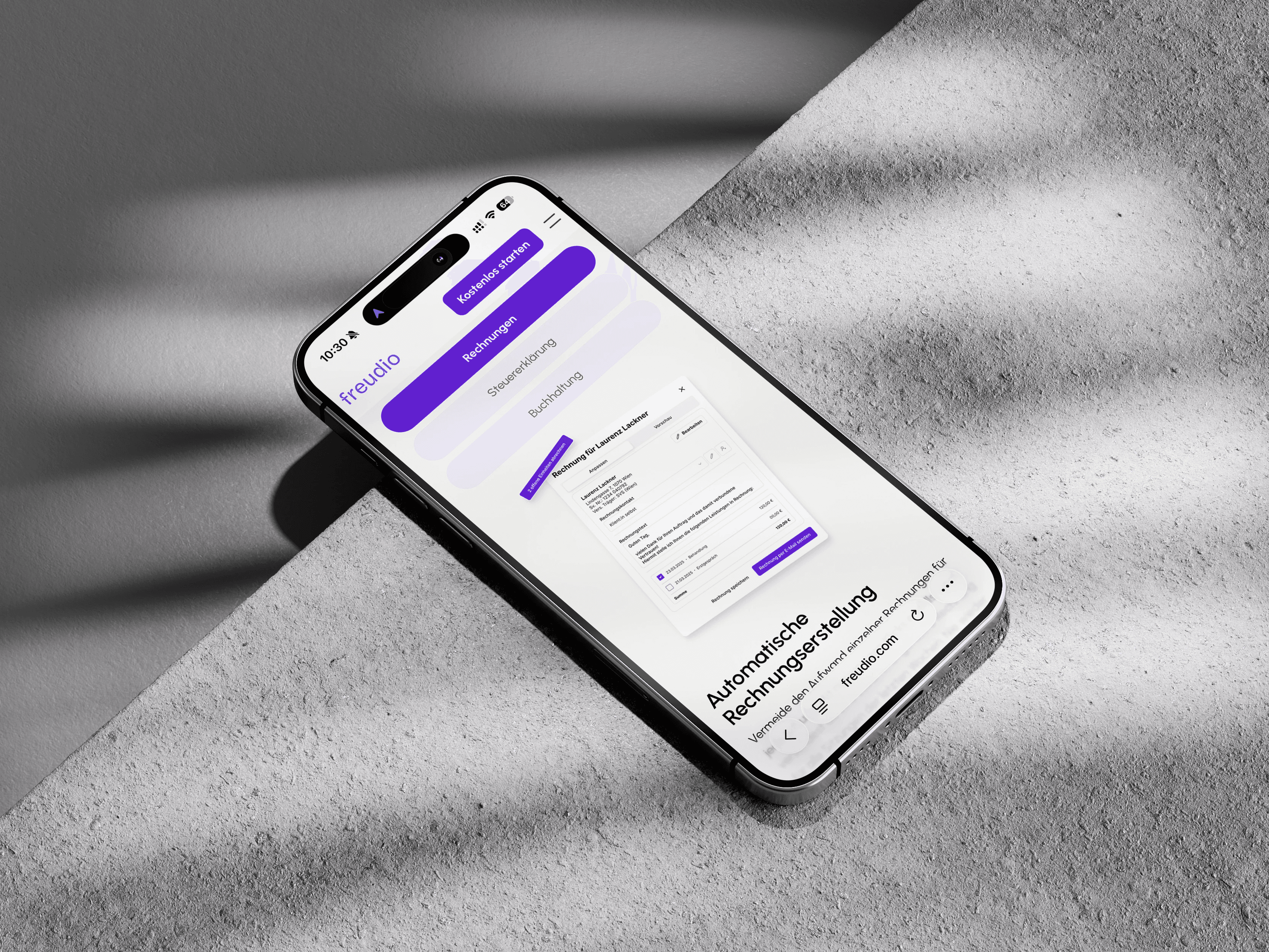 freudio showcase website iphone