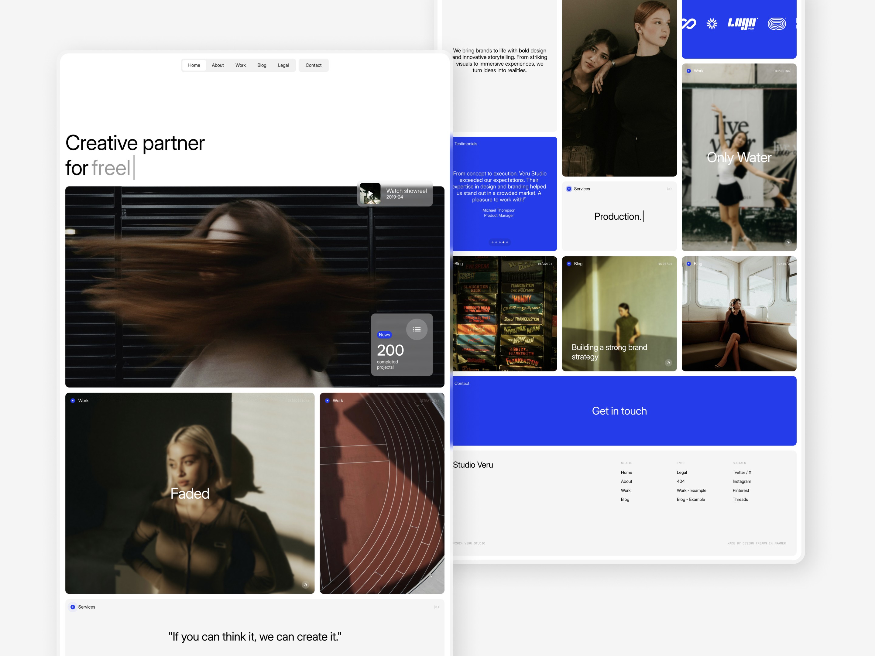 SaaS and Apps Framer template Faded - Hero 