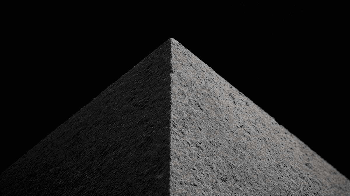 3D Gray Cube on Black Background