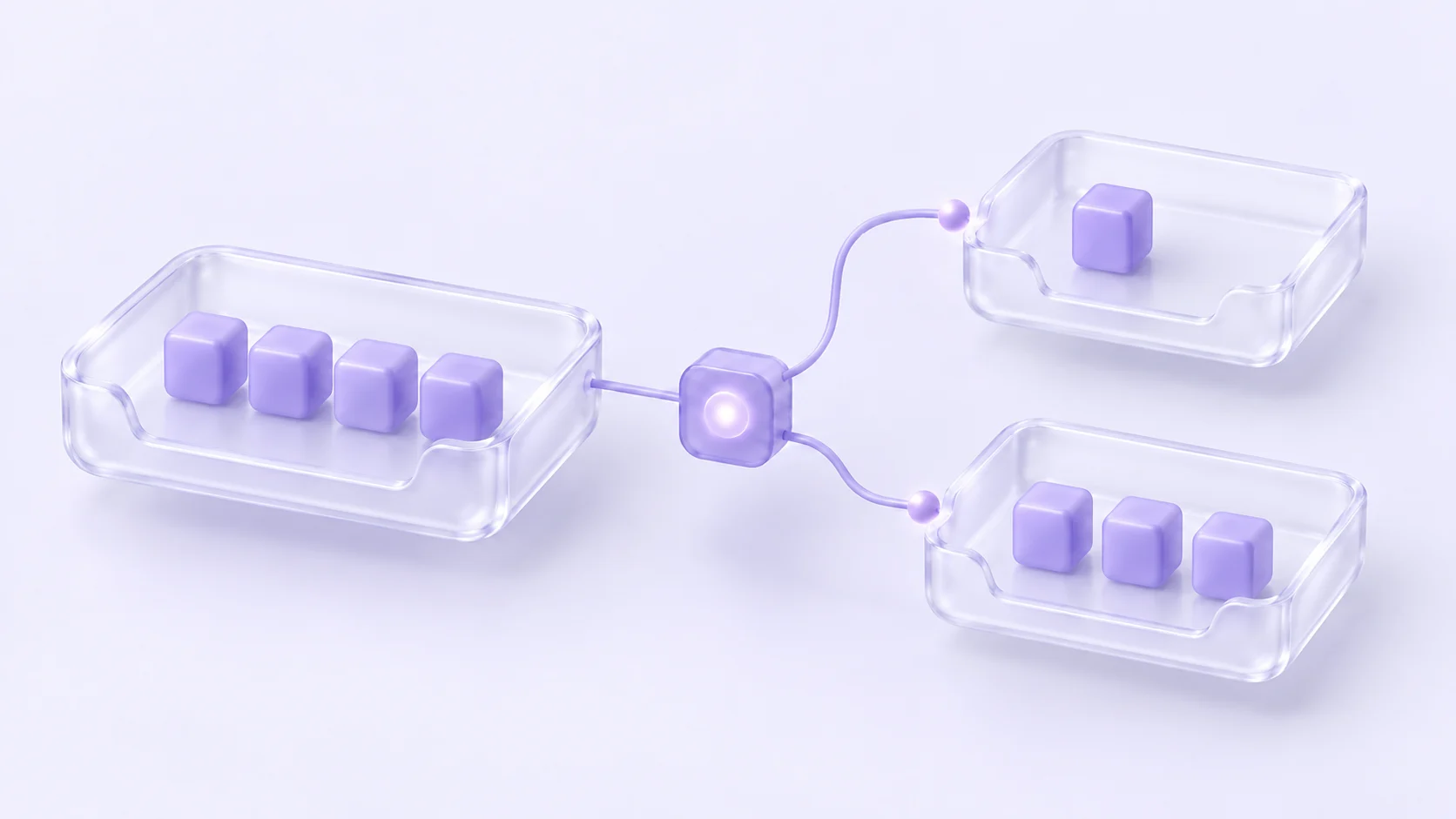 A position split between remaining order cubes and a completed tray