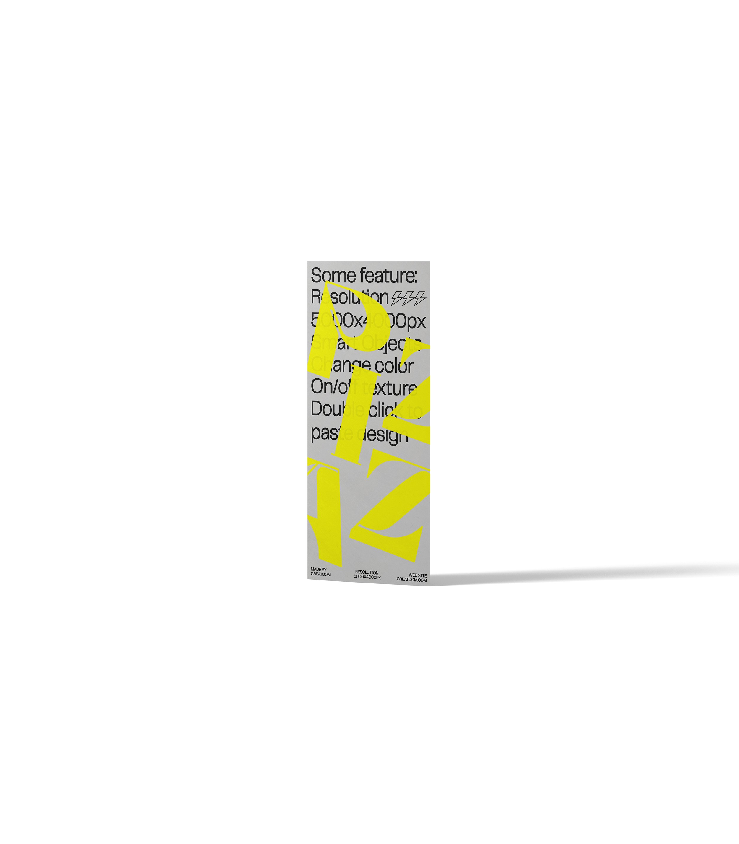 Editorial magazine design standing upright with oversized typography and clean layout
