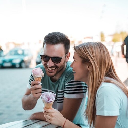 Enjoying traditional food