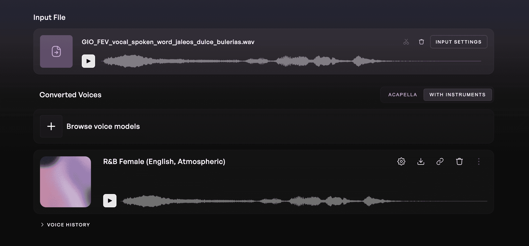 Kits AI Vocal Generator with lyric input and topline ideas
