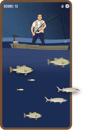 Mobil screenshot of Luke Bryan's fishing game website
