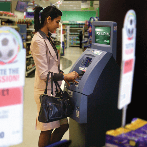 A person holding a credit card in their hand