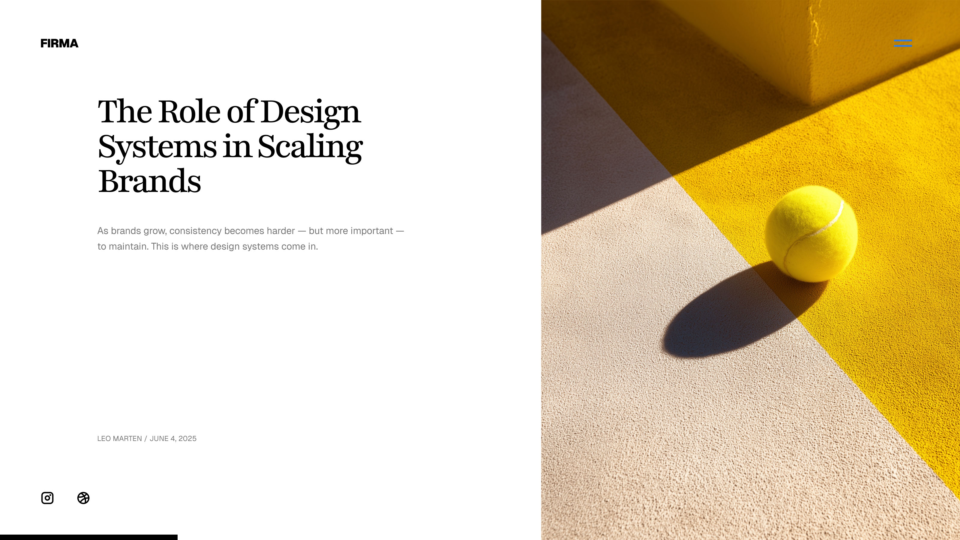 Firma horizontal portfolio Framer template