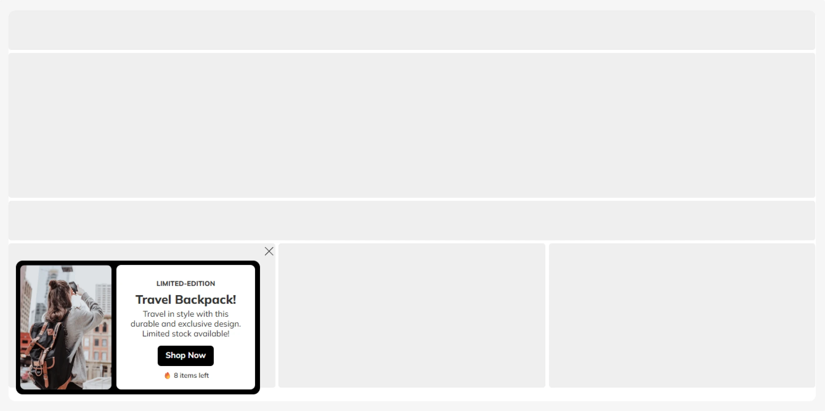 Claspo popup template to redirect visitors to another page