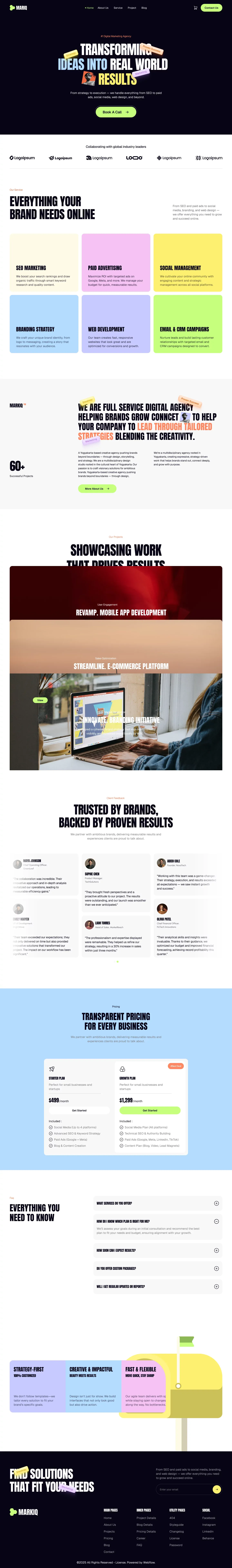 Mariq portfolio page screenshot showcasing Advertising and Design design