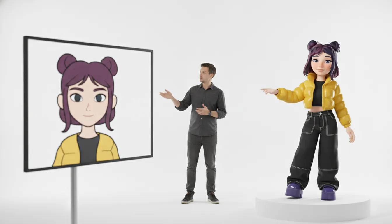 Comparison of a simple avatar editor and a richer avatar creation platform