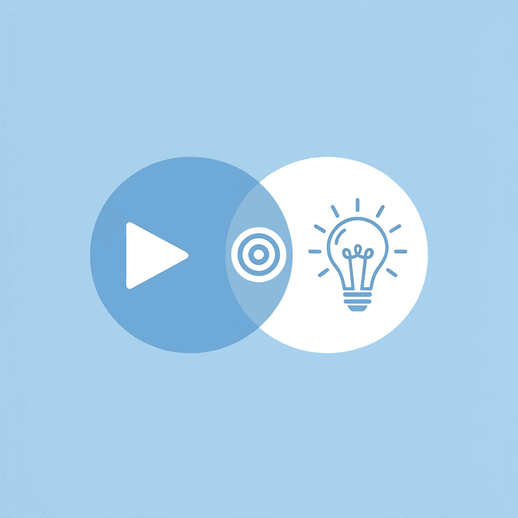  Two overlapping circles showing play-based activities on one side and learning objectives on the other, with integration in the middle