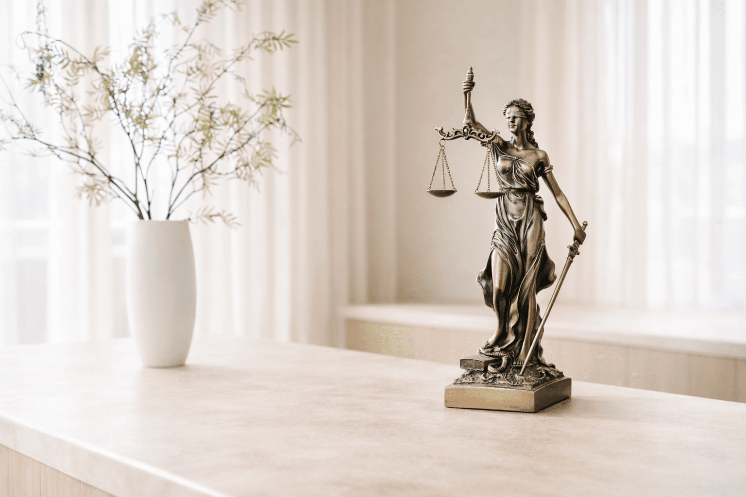 Ondernemingsrecht, vrouwe justitia, licht
