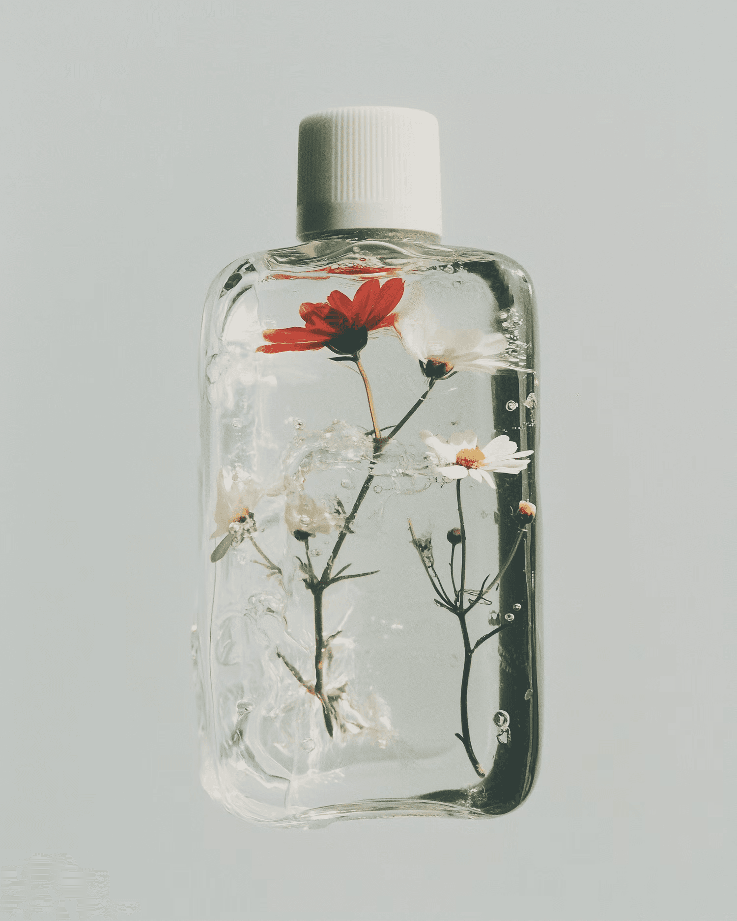 bottle with flowers